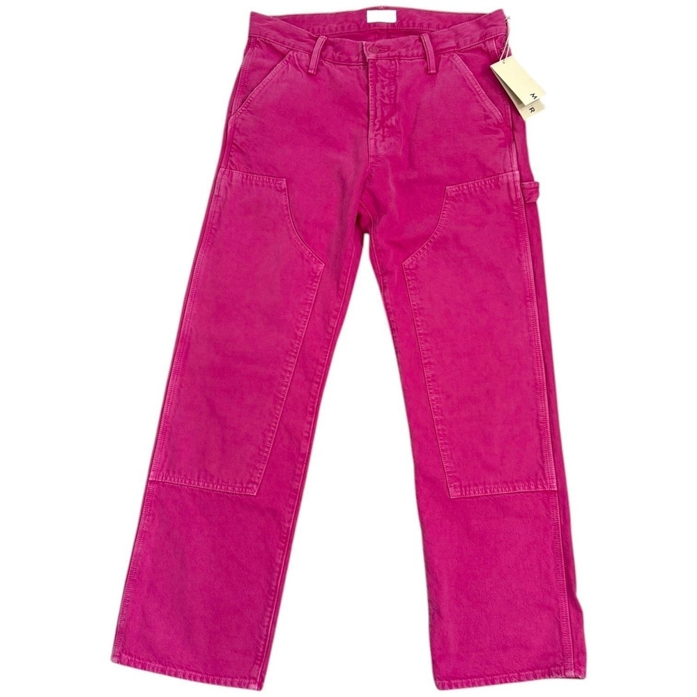 NEW Mr Mother Jeans Carpenter The Big Shot 30 Pink Denim Double Knee Utility